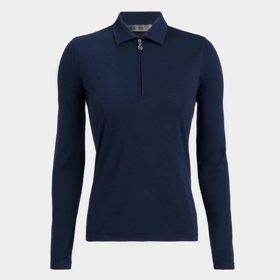 G FORE Lightweight Tech Performance Fine Wool Long Sleeve Polo Polos